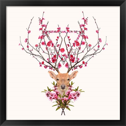 Framed Spring Deer Print