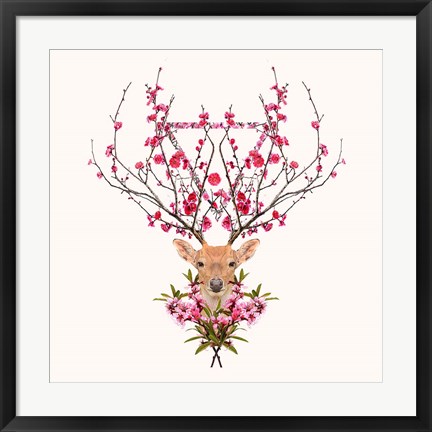 Framed Spring Deer Print