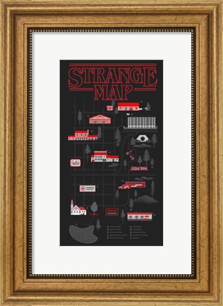 Framed Strange Map Print