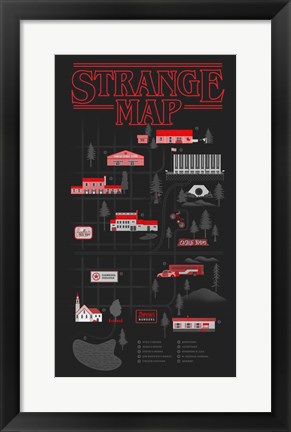 Framed Strange Map Print