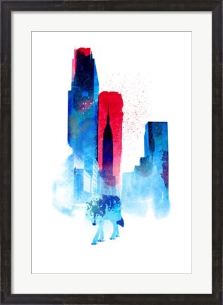 Framed Wolf of the City Print