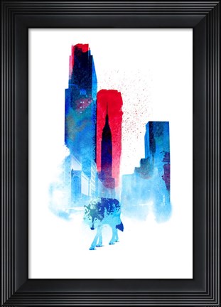 Framed Wolf of the City Print