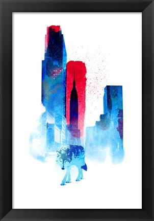 Framed Wolf of the City Print