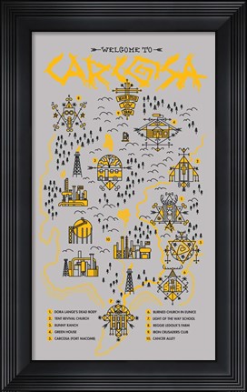Framed True Detective Map Print