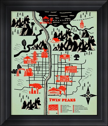 Framed Welcome to Twinpeaks Print