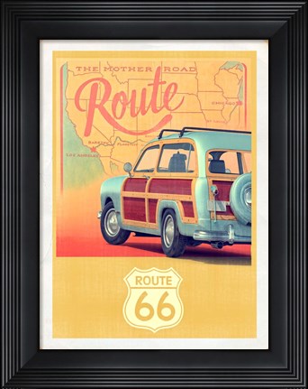 Framed Route 66 Vintage Travel Print