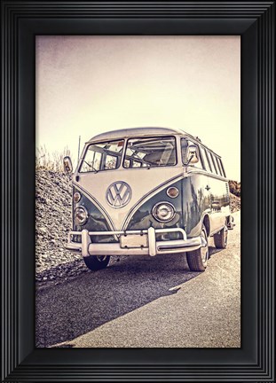 Framed Surfers&#39; Vintage VW Bus Print