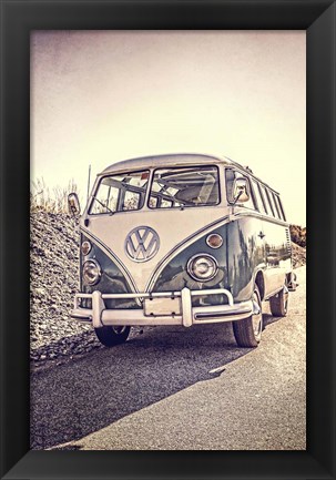 Framed Surfers&#39; Vintage VW Bus Print