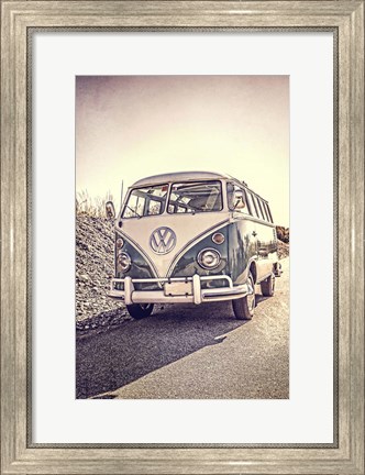 Framed Surfers&#39; Vintage VW Bus Print