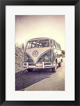 Framed Surfers&#39; Vintage VW Bus Print