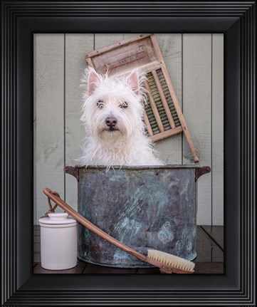 Framed Washing the Dog Print