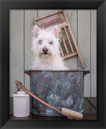 Framed Washing the Dog Print