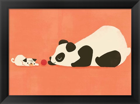 Framed Pug and the Panda Print