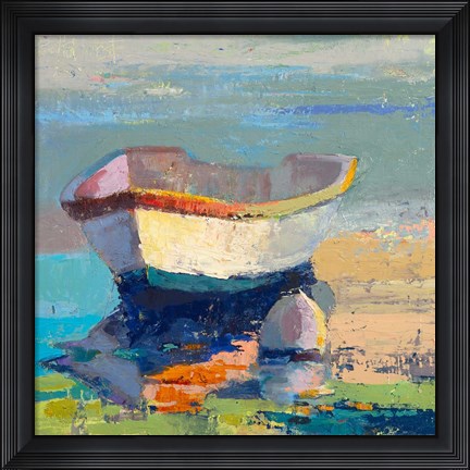 Framed Bottle Green Boat Print