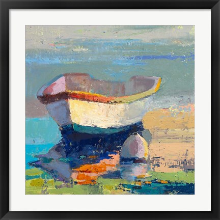 Framed Bottle Green Boat Print