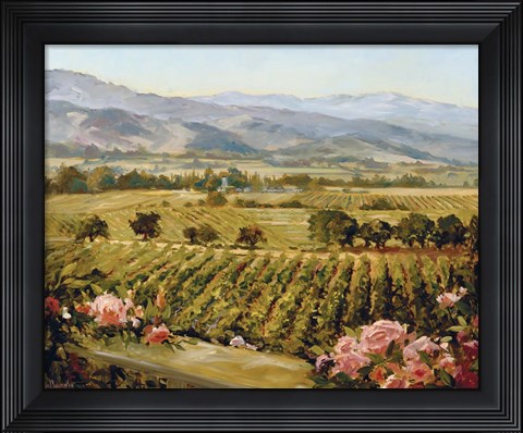 Framed Vineyards to Vaca Mountains Print