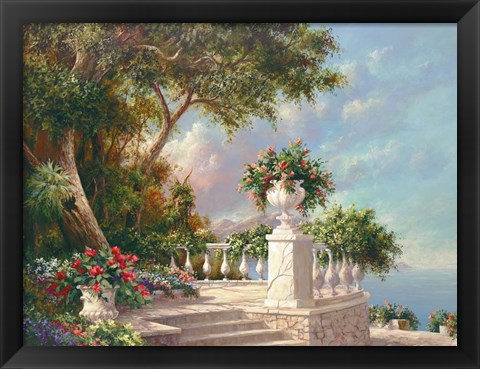 Framed Balcony at Lake Como Print