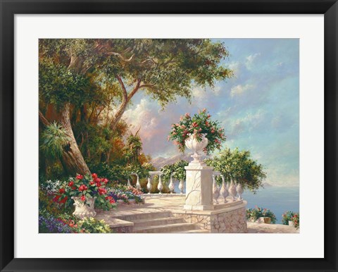 Framed Balcony at Lake Como Print