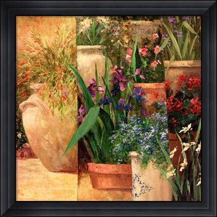 Framed Flower Pots Left Print