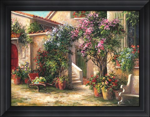 Framed Garden Courtyard Print