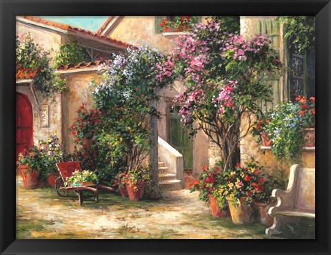 Framed Garden Courtyard Print