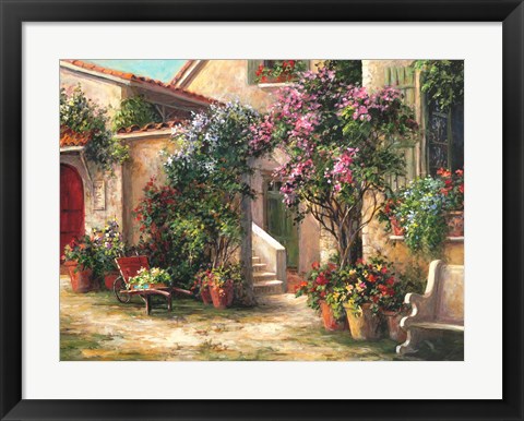 Framed Garden Courtyard Print