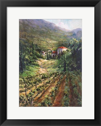 Framed Tuscany Vineyard Print