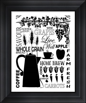 Framed Culinary Love 2 (black &amp; white) Print