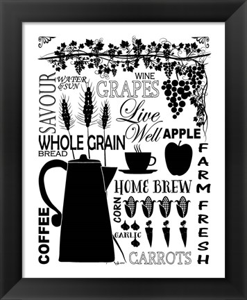 Framed Culinary Love 2 (black &amp; white) Print