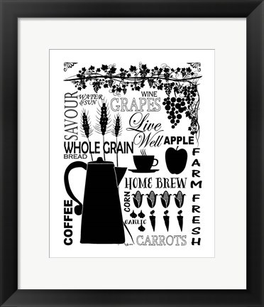 Framed Culinary Love 2 (black &amp; white) Print