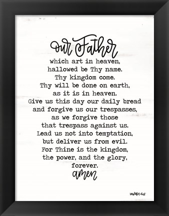 Framed Lord&#39;s Prayer Print