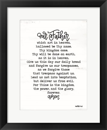 Framed Lord&#39;s Prayer Print