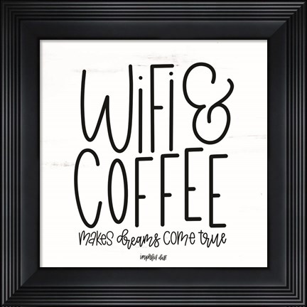 Framed WIFI &amp; Coffee Print