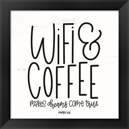 Framed WIFI &amp; Coffee Print