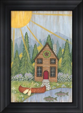Framed Cabin in the Woods Print