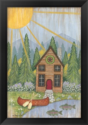 Framed Cabin in the Woods Print