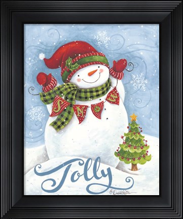 Framed Jolly Snowman Print