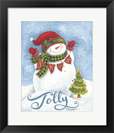 Framed Jolly Snowman Print