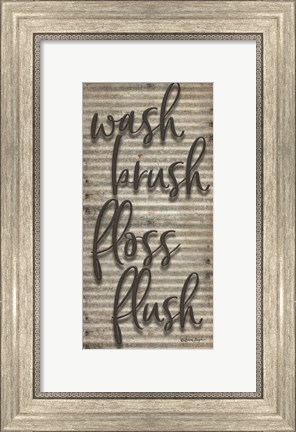 Framed Wash Brush Floss Flush Print