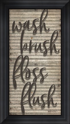 Framed Wash Brush Floss Flush Print