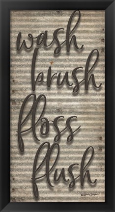 Framed Wash Brush Floss Flush Print