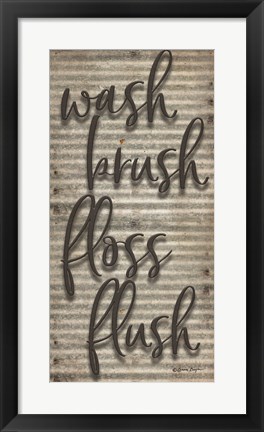 Framed Wash Brush Floss Flush Print