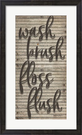 Framed Wash Brush Floss Flush Print