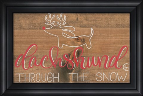 Framed Dachshund in the Snow Print