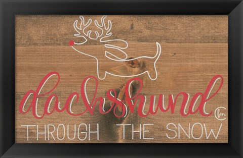 Framed Dachshund in the Snow Print