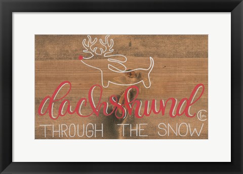Framed Dachshund in the Snow Print