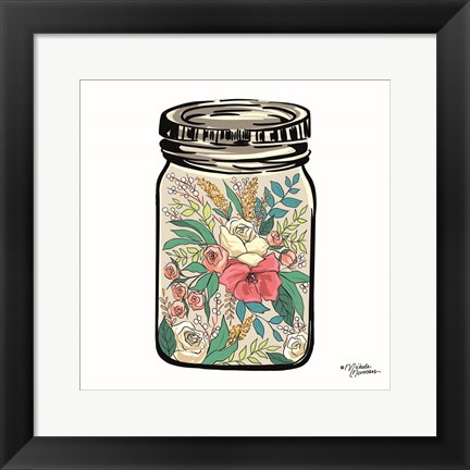 Framed Floral Jar Print