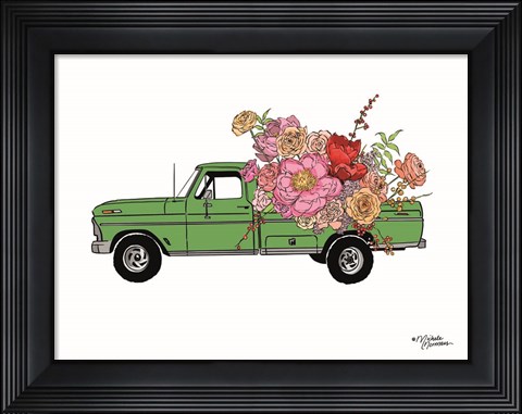 Framed Floral Truck Print
