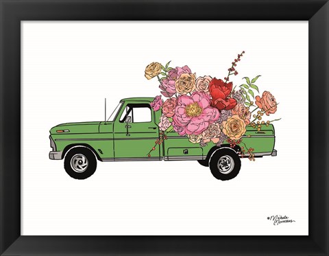 Framed Floral Truck Print