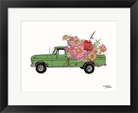 Framed Floral Truck Print